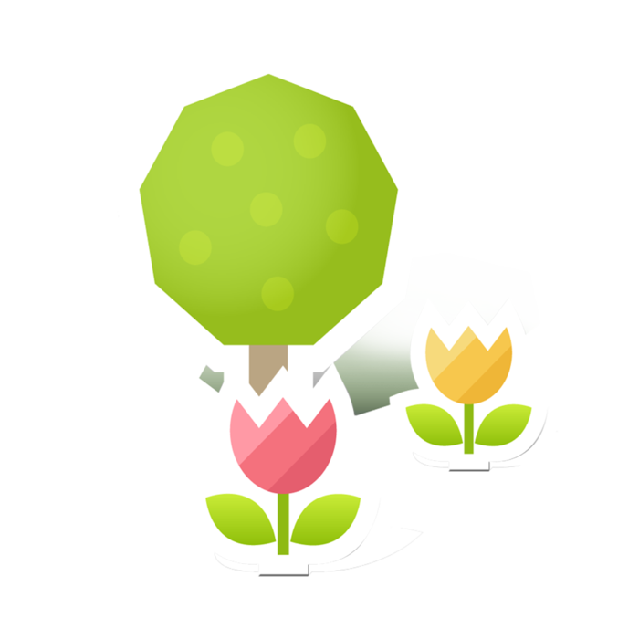 卡通小树花朵PNG免扣素材