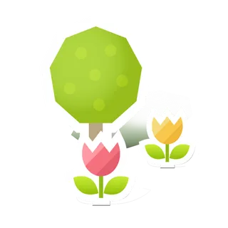 卡通小树花朵PNG免扣素材