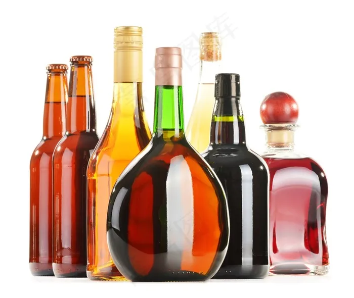 彩色颜色的酒瓶高清图片