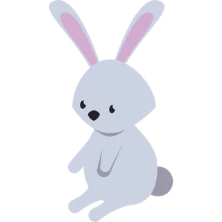 灰色卡通兔子元素