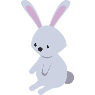 灰色卡通兔子元素