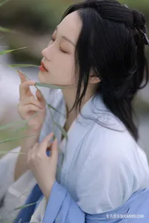 超清竹林写真古装摄影女子图片素材