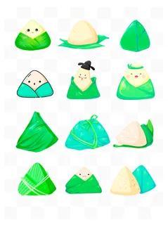 端午节卡通手绘粽子元素组合