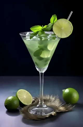 柠檬薄荷鸡尾酒背景