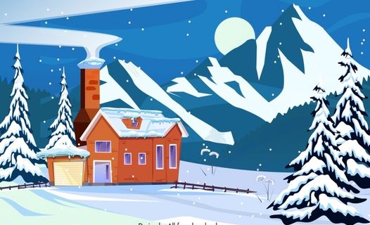 设计冬天卡通背景