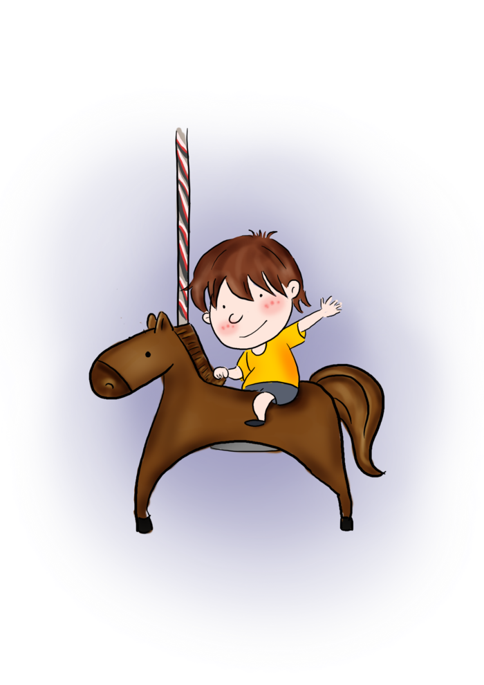 木马玩具剪贴画儿童节幼儿园插画