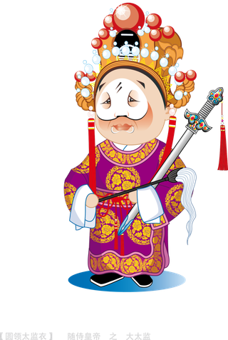 卡通京剧戏剧人物脸谱插画PNG图片 国潮中国风Q版戏剧人物PS素材