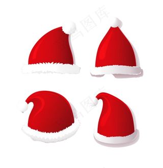 圣诞帽子圣诞老人帽卡通插画免抠