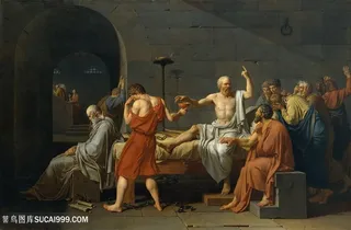 雅克-路易-大卫，苏格拉底之死油画图片素材
