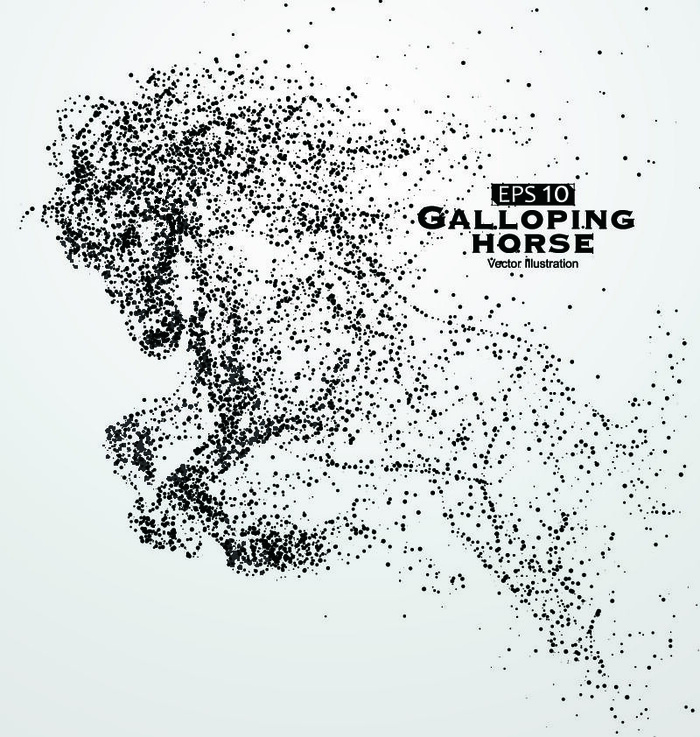 矢量科技动感粒子元素EPS运动人物动物点状创意矢量科幻设计素材