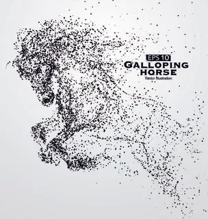 矢量科技动感粒子元素EPS运动人物动物点状创意矢量科幻设计素材