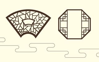 中国风古典传统图案边框纹理祥云灯笼装饰线条PSD背景素材