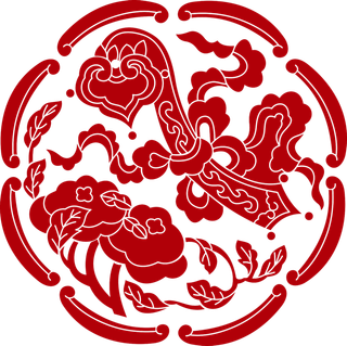 红色喜庆简约风传统吉祥纹样纹路纹理免扣PNG素材图片 (20)