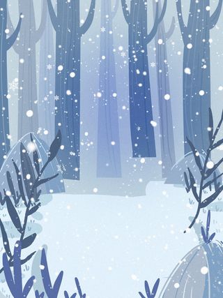 唯美小清新雪花冬天背景素材