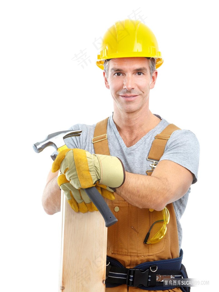 戴着安全帽的建筑工人