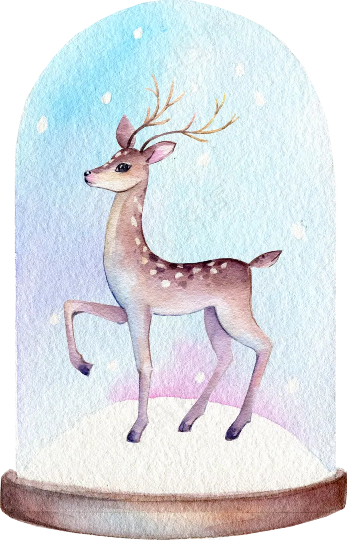 水彩插画-小鹿5
