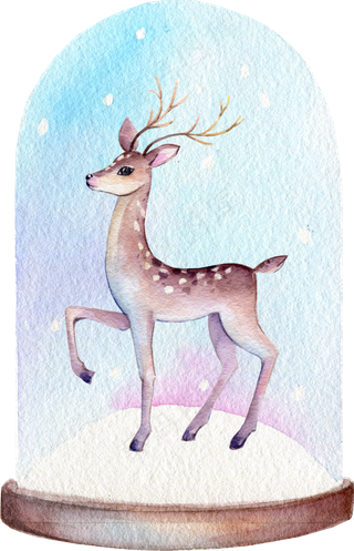 水彩插画-小鹿5