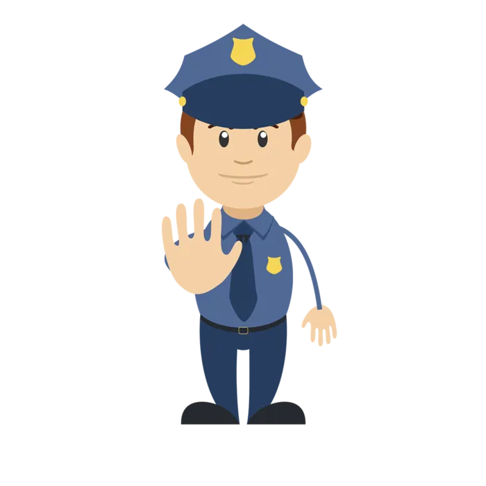 警察卡通线条