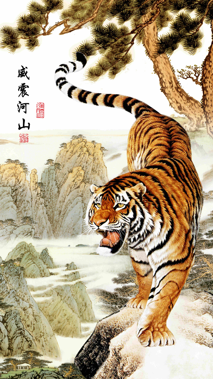 壁画 仿3D背景 油画 