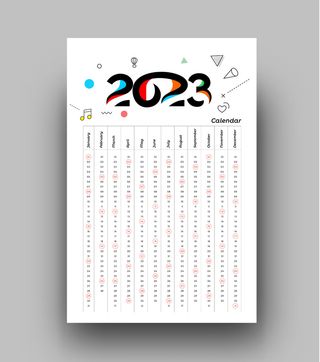 兔年2023新年竖版日历
