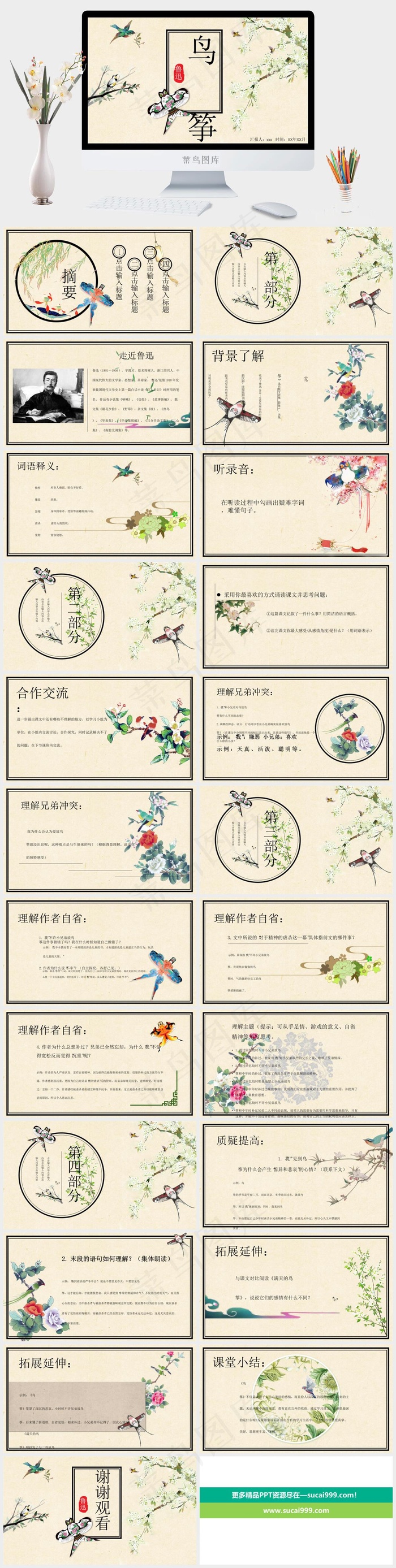 黄色中国风PPT模板