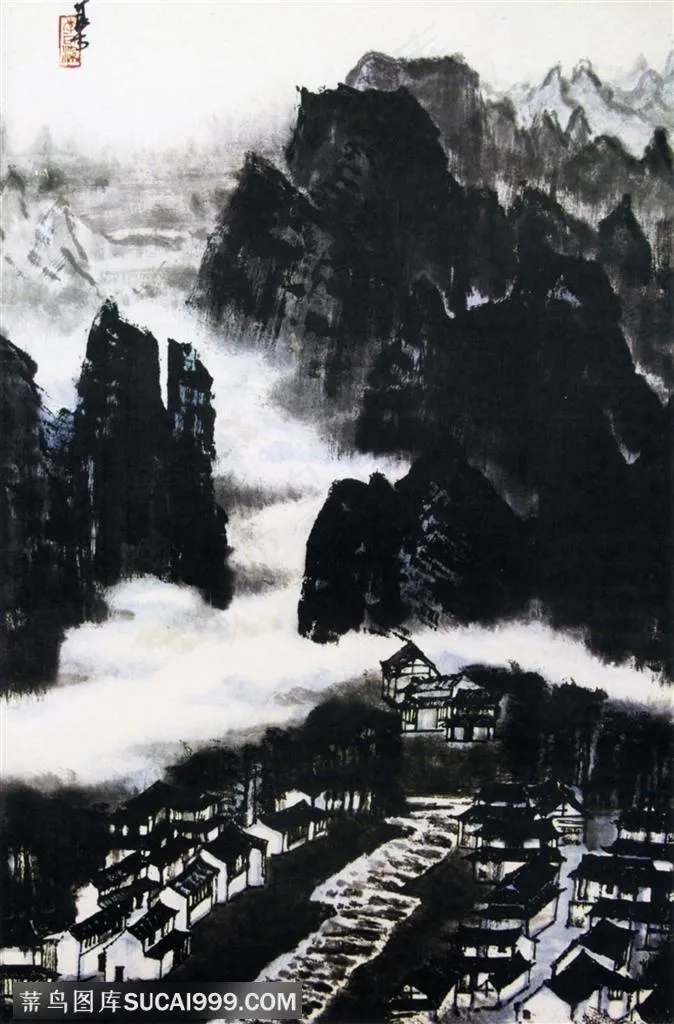国画名家作品-李可染的雁荡山