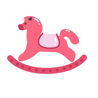 木马玩具剪贴画儿童节幼儿园插画