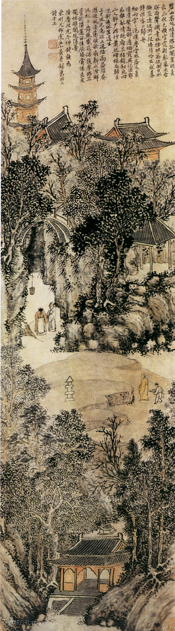 中国风界画虎丘前山图