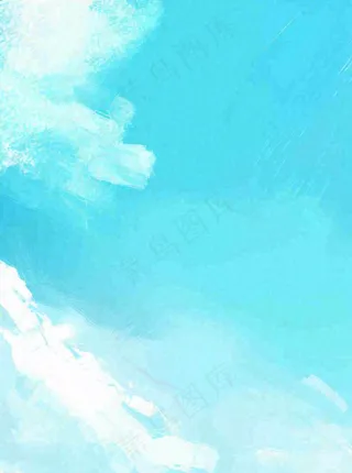 蓝天白云云层清新天空插画手绘