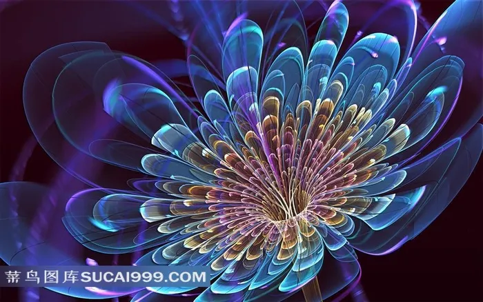 奇幻蓝色水晶花