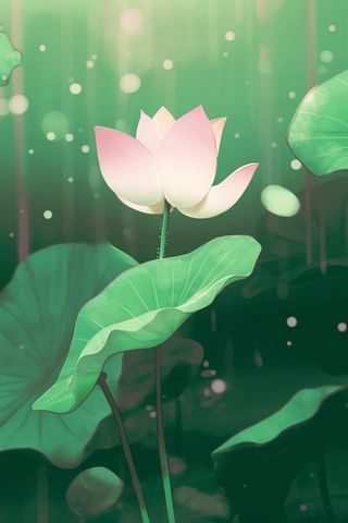 意境荷花荷叶夏日背景图