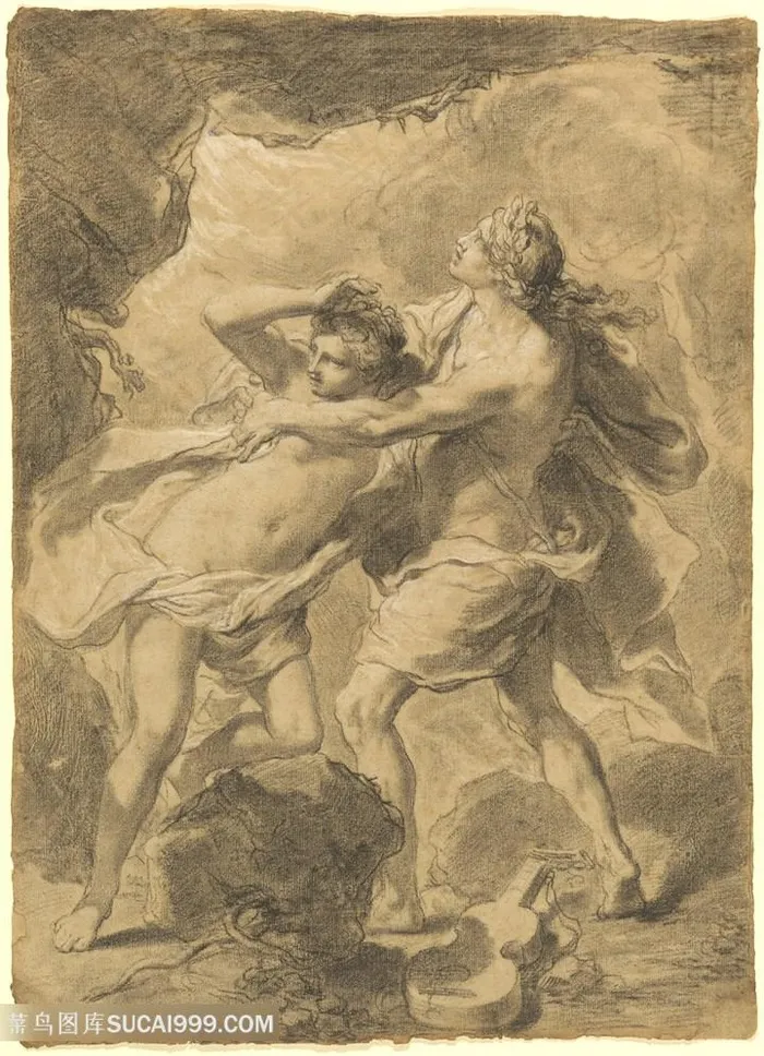 素描人物唯美装饰画