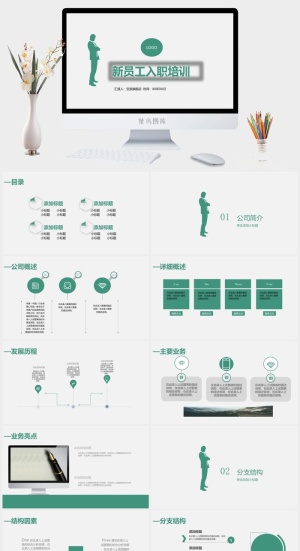 员工培训PPT模板预览图
