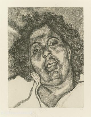 弗洛伊德手绘素描女性装饰画