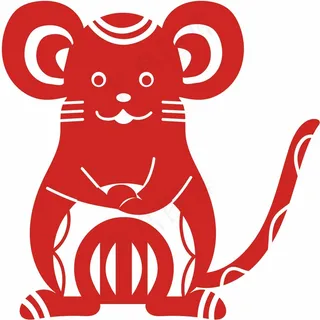 老鼠剪纸 剪纸风元素