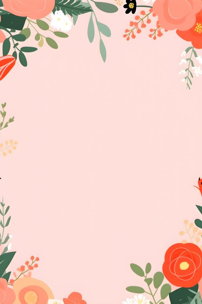 简约扁平鲜花可爱背景(2400x3600)