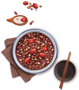 腊八元素-卡通腊八节腊八粥艺术字体八宝粥PNG免扣腊八海报装饰插画PNG素材