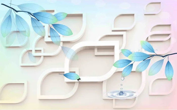 3D立体背景墙psd模版下载