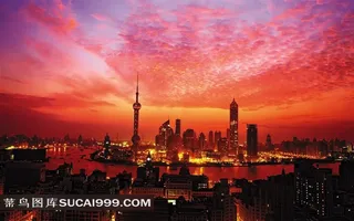 东方明珠夜景摄影背景图片