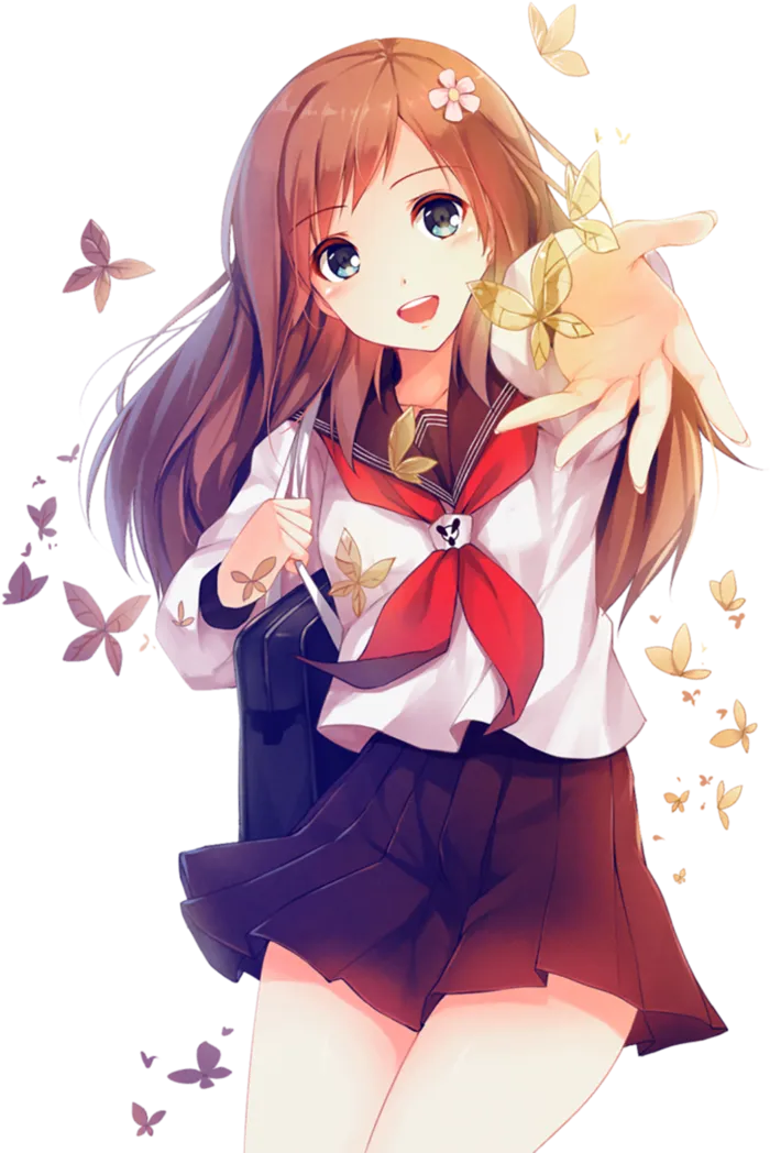 短裙女孩开朗简笔素材