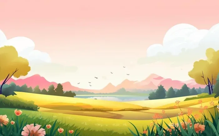 绿色清新户外草地背景(1344x838)