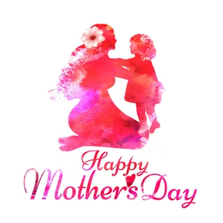 水彩粉色母亲节素材