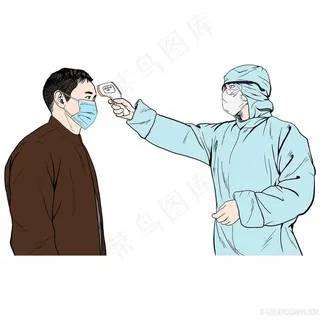 医生给返程人员测体温