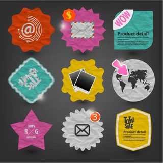 免抠复古破旧感标签