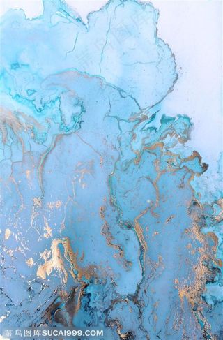 金箔唯美渐变蓝色系大理石背景图片素材
