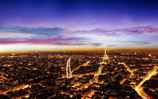 巴黎城市夜景图片