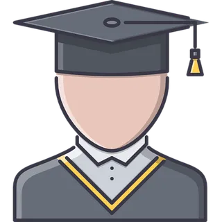 线条博士帽人物卡通简笔少儿兴趣班