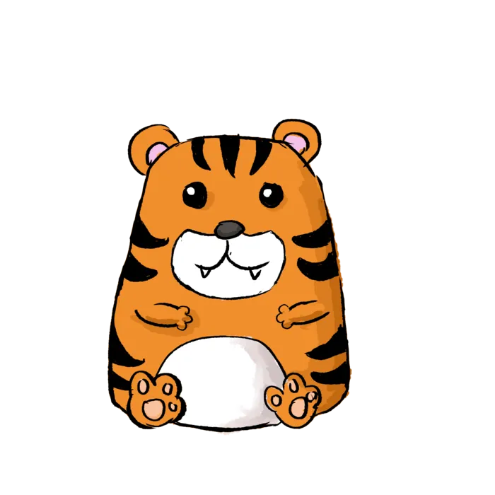 卡通小老虎PNG免抠插画素材可爱动物老虎插画贴图PNG免抠设计素材