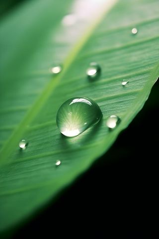 树叶露珠水滴抓拍摄影图