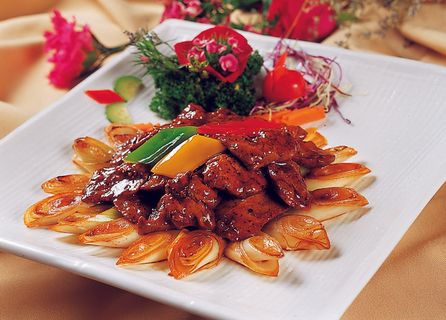 CXC02141京葱黑椒炒鹅肝68元例